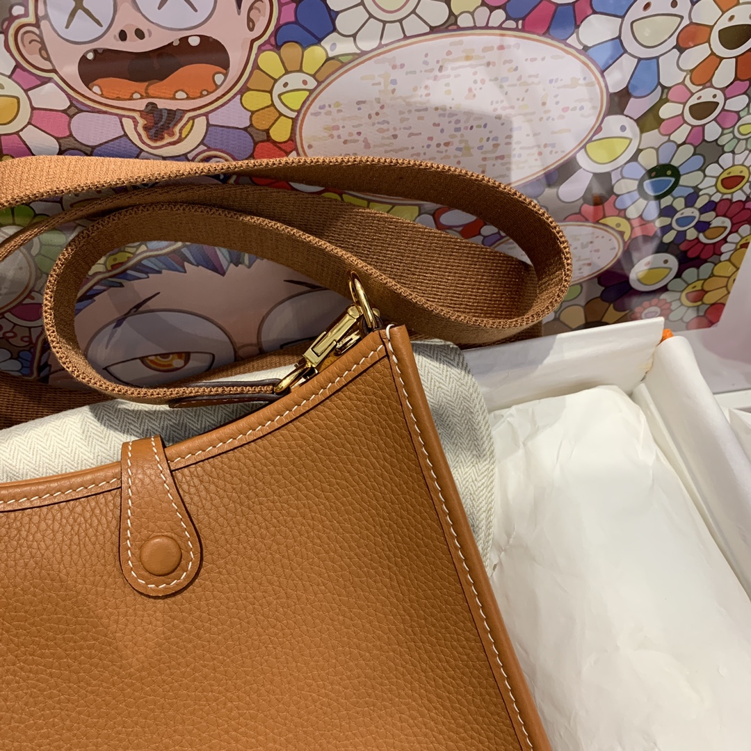 에르메스 미니 에블린16 골드브라운 금장 끌레망스 가죽